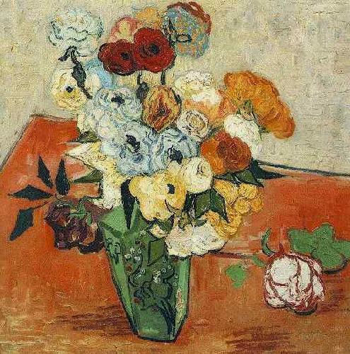 Vincent Van Gogh Japanese Vase with Roses and Anemones oil painting image